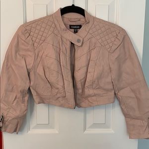 Bebe Leather Crop Moto Jacket